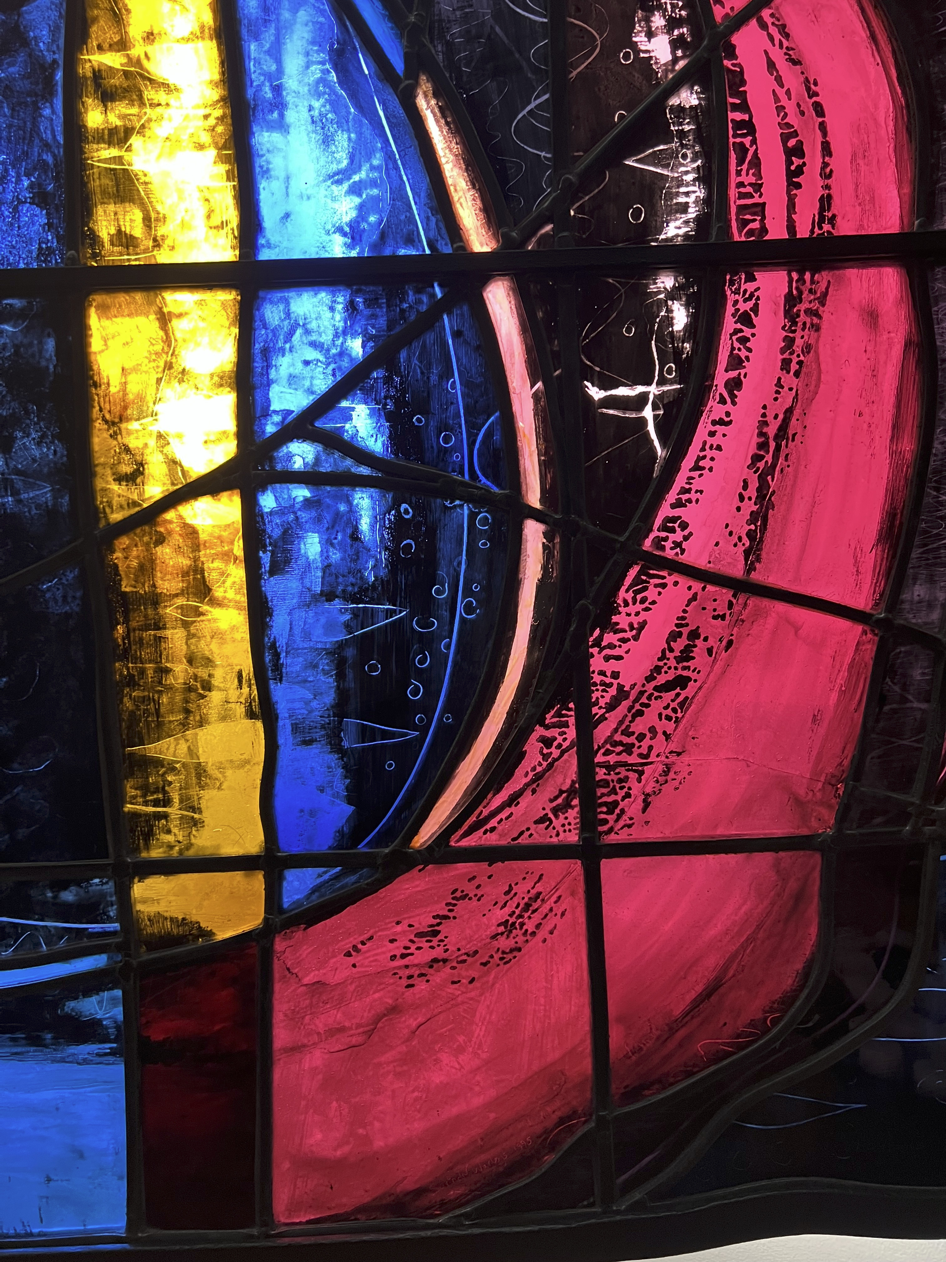 Detail from Stained glass panel: 'Night and Day' 